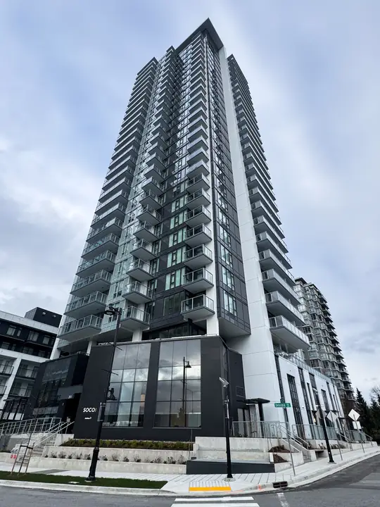 Soco: high-rise exterior cladding in Coquitlam, BC by L2 Group — ACM & cementitious panels