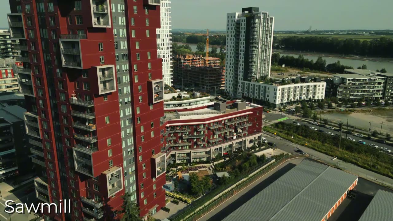 Sawmill — aerial drone film of exterior siding and cladding by L2 Group in Vancouver